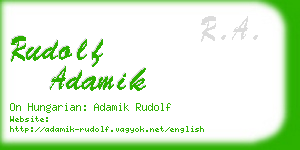 rudolf adamik business card